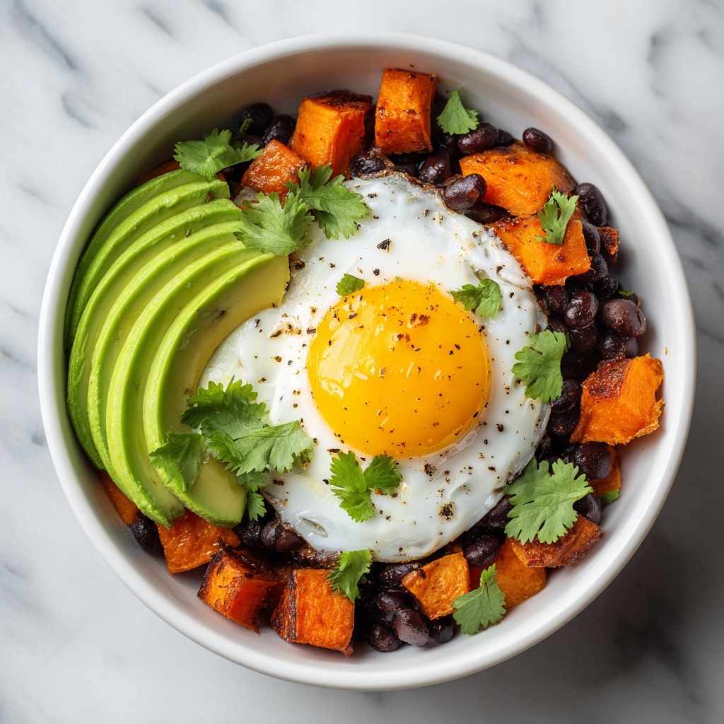 Southwest Sweet Potato Hash with Eggs, Avocado, and Cilantro Recipe - Recipe Image