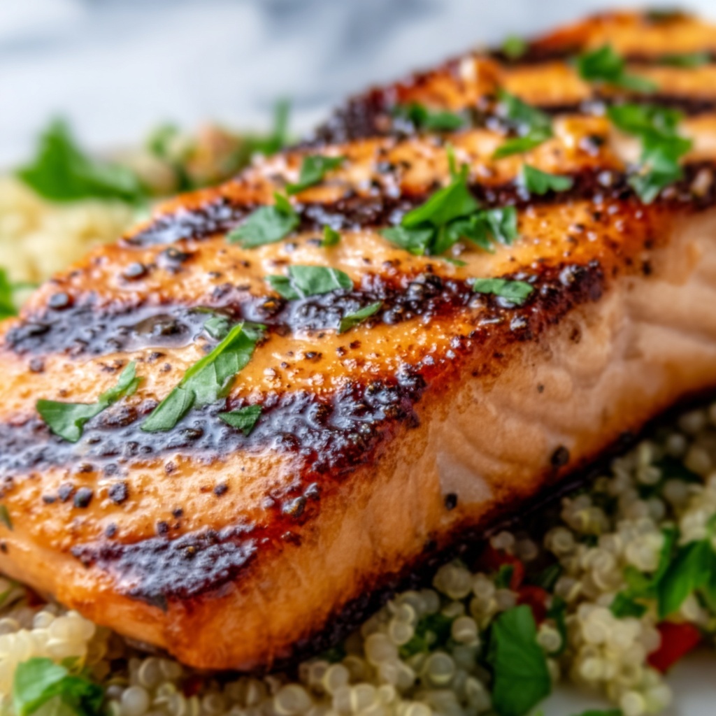 Grilled Salmon with Quinoa Salad Recipe - Recipe Image