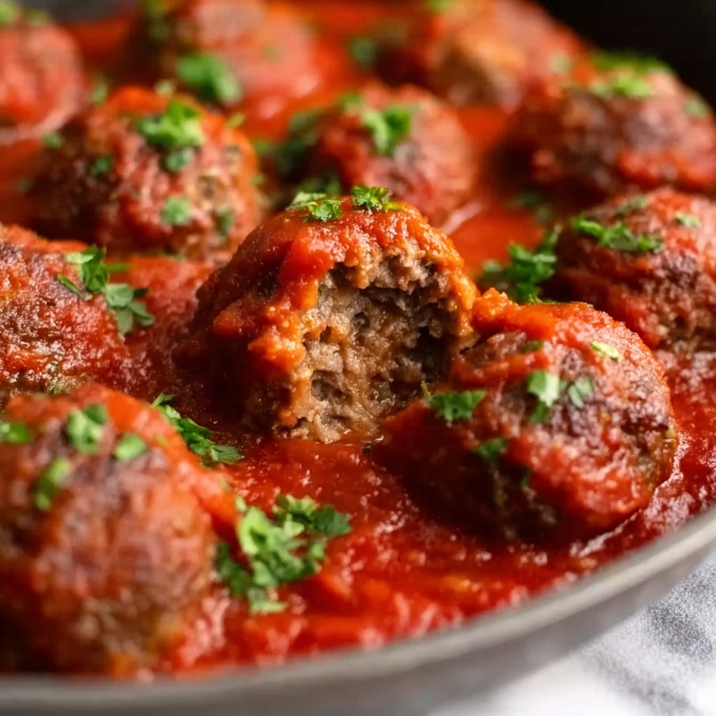 Classic Italian Ground Beef Meatballs in Marinara Recipe - Recipe Image
