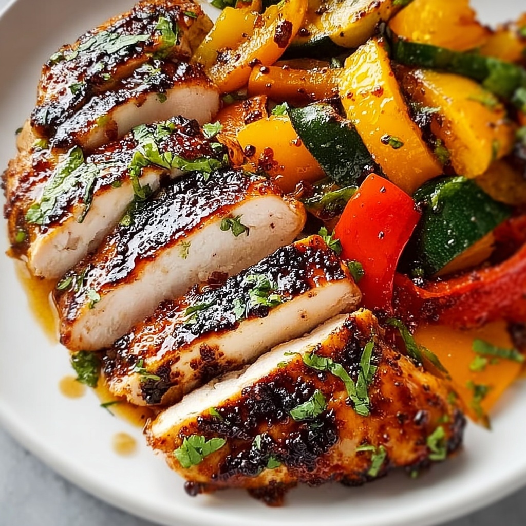 Honey Mustard Glazed Chicken with Roasted Vegetables Recipe - Recipe Image