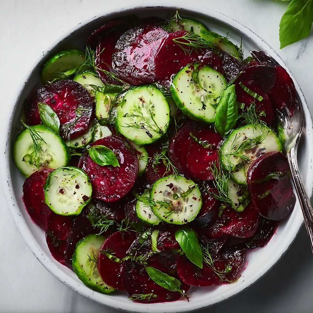 Crisp Cucumber and Beetroot Salad with Herb Dressing Recipe - Recipe Image