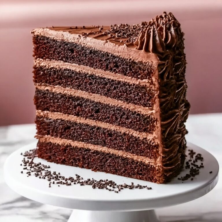 Decadent Double Chocolate Cake with Rich Buttercream and Chocolate Garnish Recipe