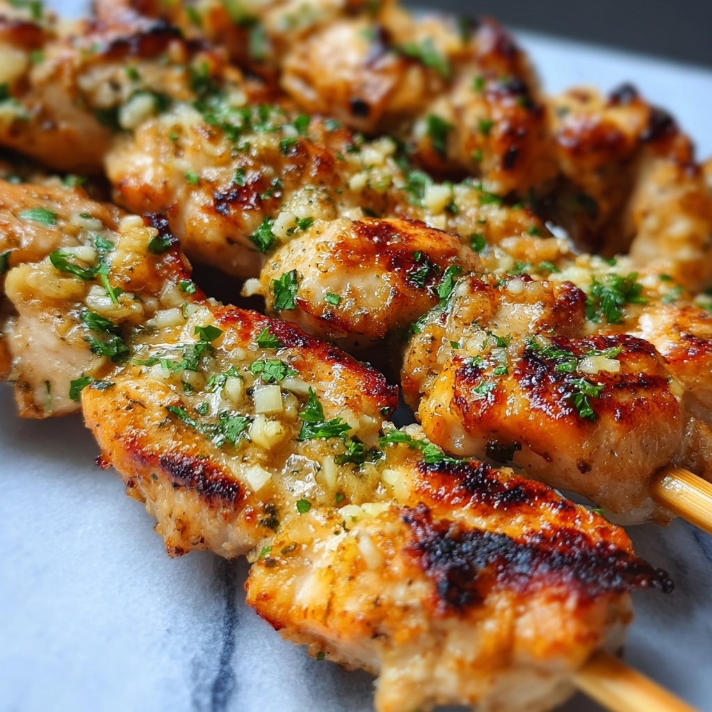 Chicken Skewers with Parmesan and Garlic Recipe - Recipe Image