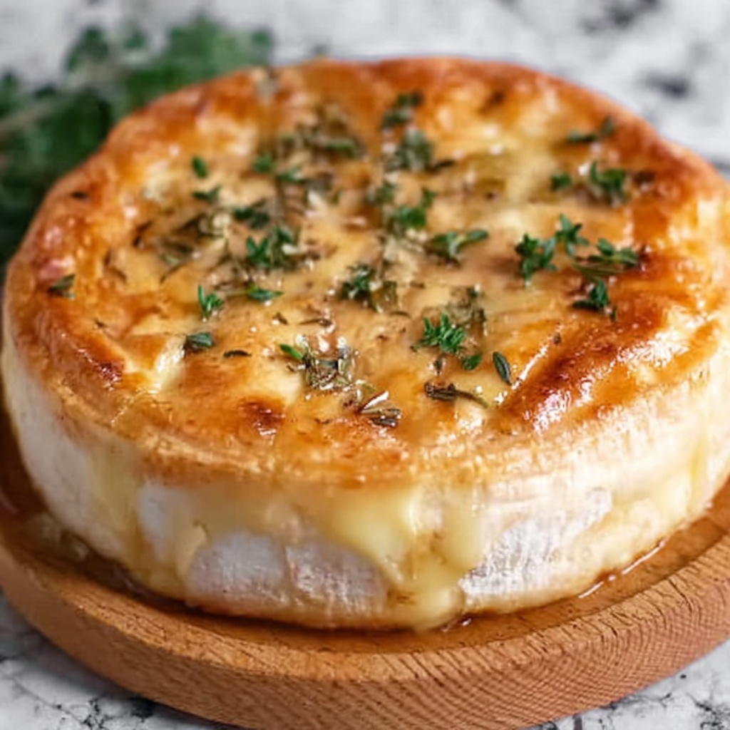 Savory Baked Brie with Garlic and Herbs Recipe - Recipe Image