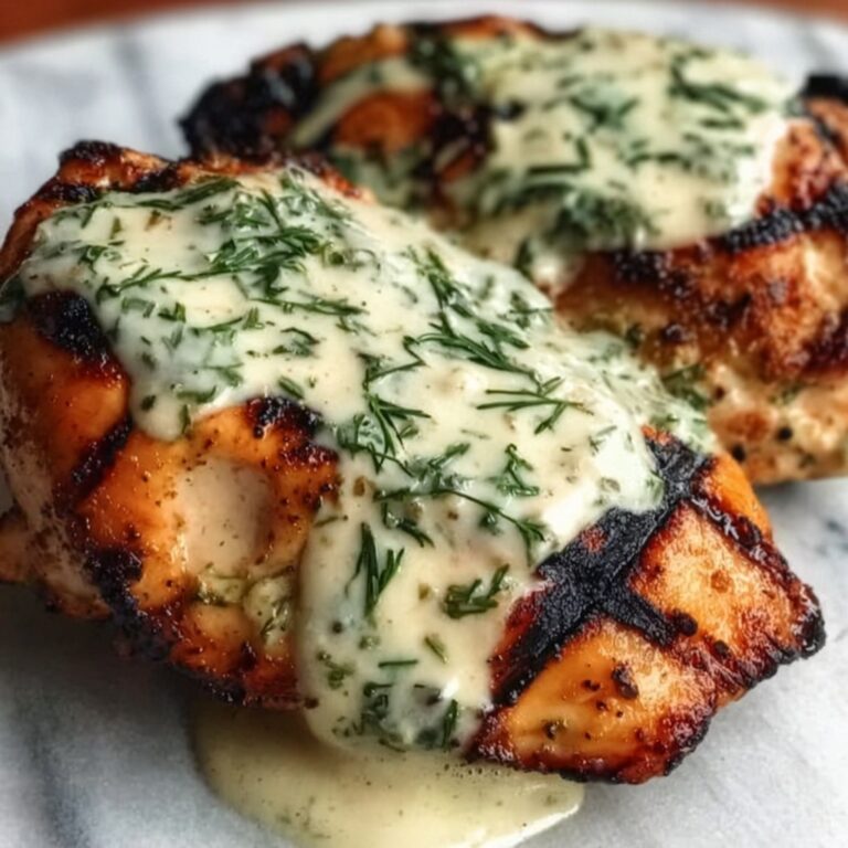 Grilled Chicken Breast with Creamy Dill Sauce Recipe