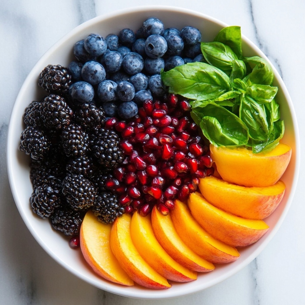 Honey Lime Basil Peach Fruit Salad Recipe - Recipe Image