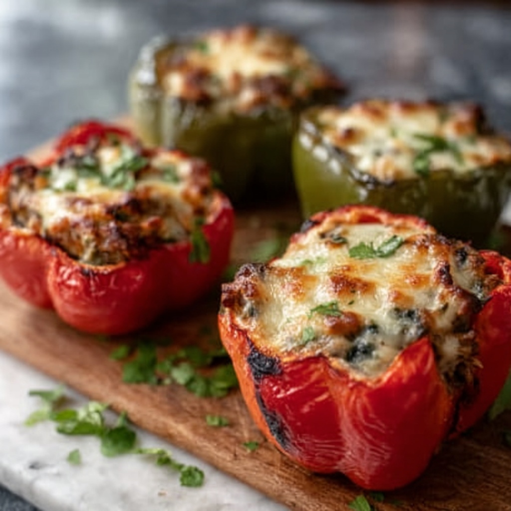 Grilled Stuffed Bell Peppers with Rice, Beans, and Cheese Recipe - Recipe Image