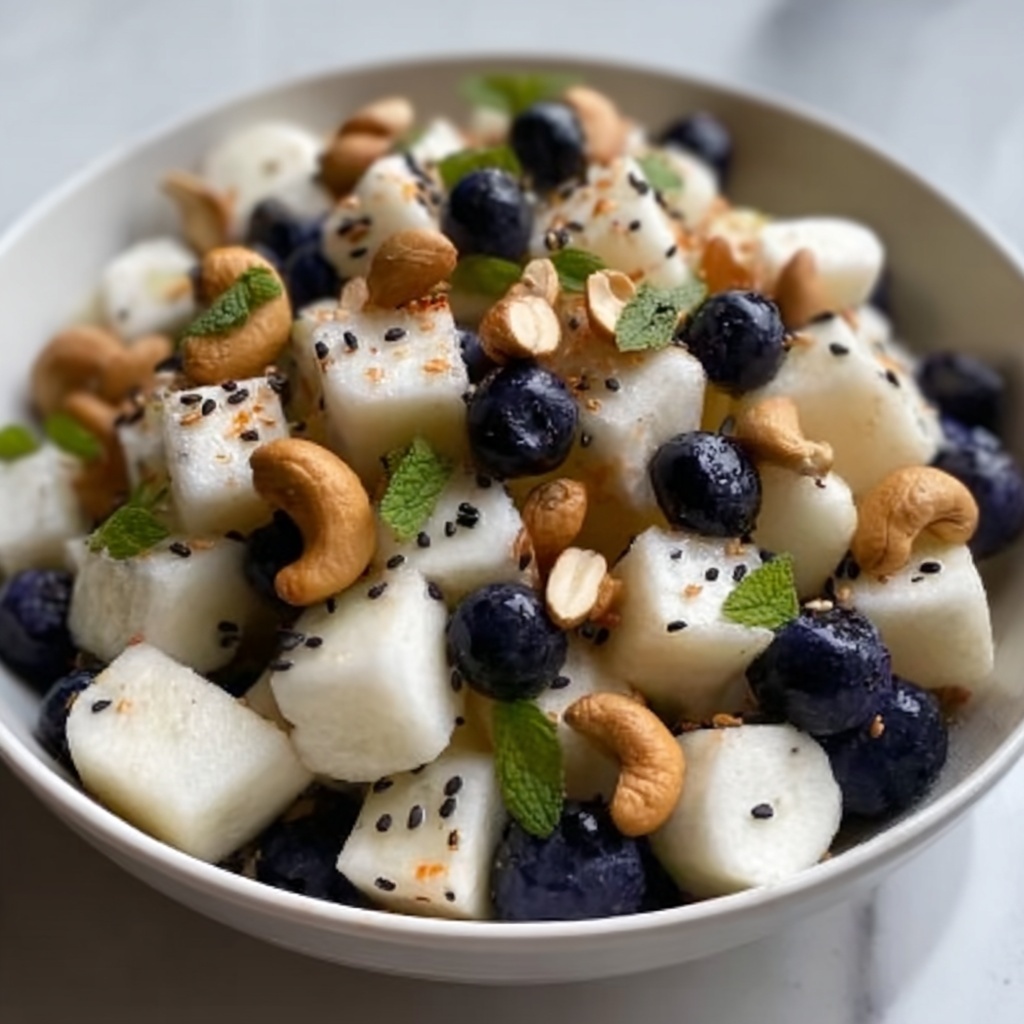 Spicy Blueberry Jicama Salad with Cashews Recipe - Recipe Image