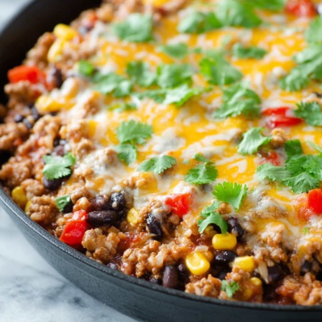 Mexican Beef and Rice Skillet Recipe - Recipe Image