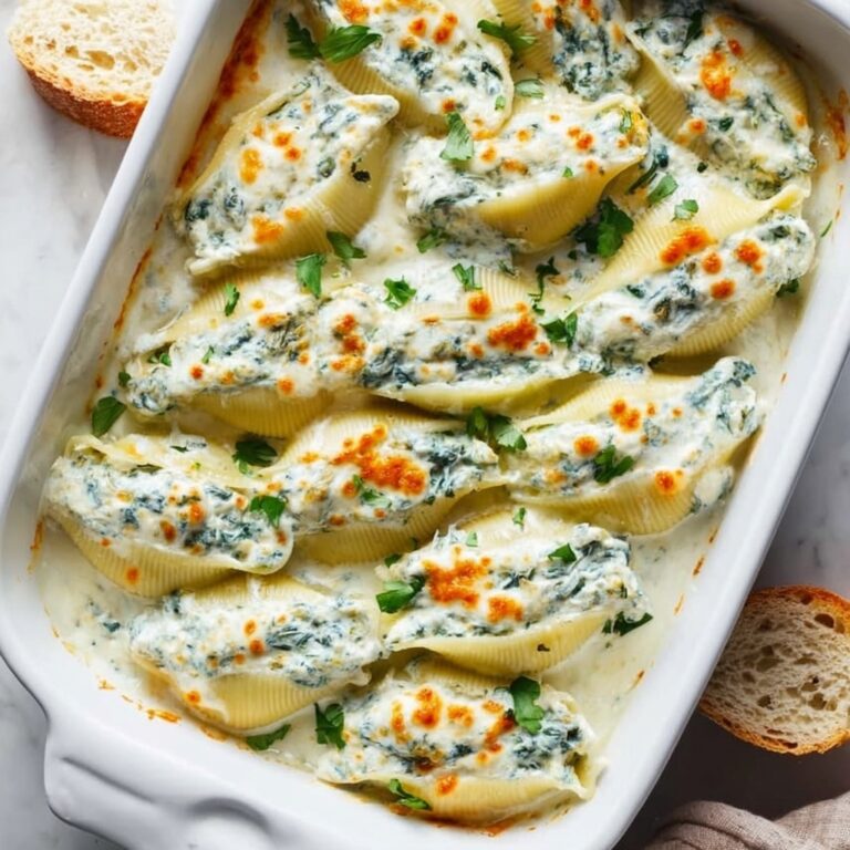 Creamy Chicken and Spinach Stuffed Pasta Shells Recipe