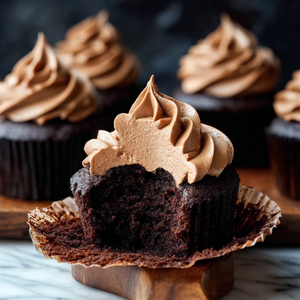 Pumpkin Chocolate Cupcakes with Rich Chocolate Frosting Recipe - Recipe Image