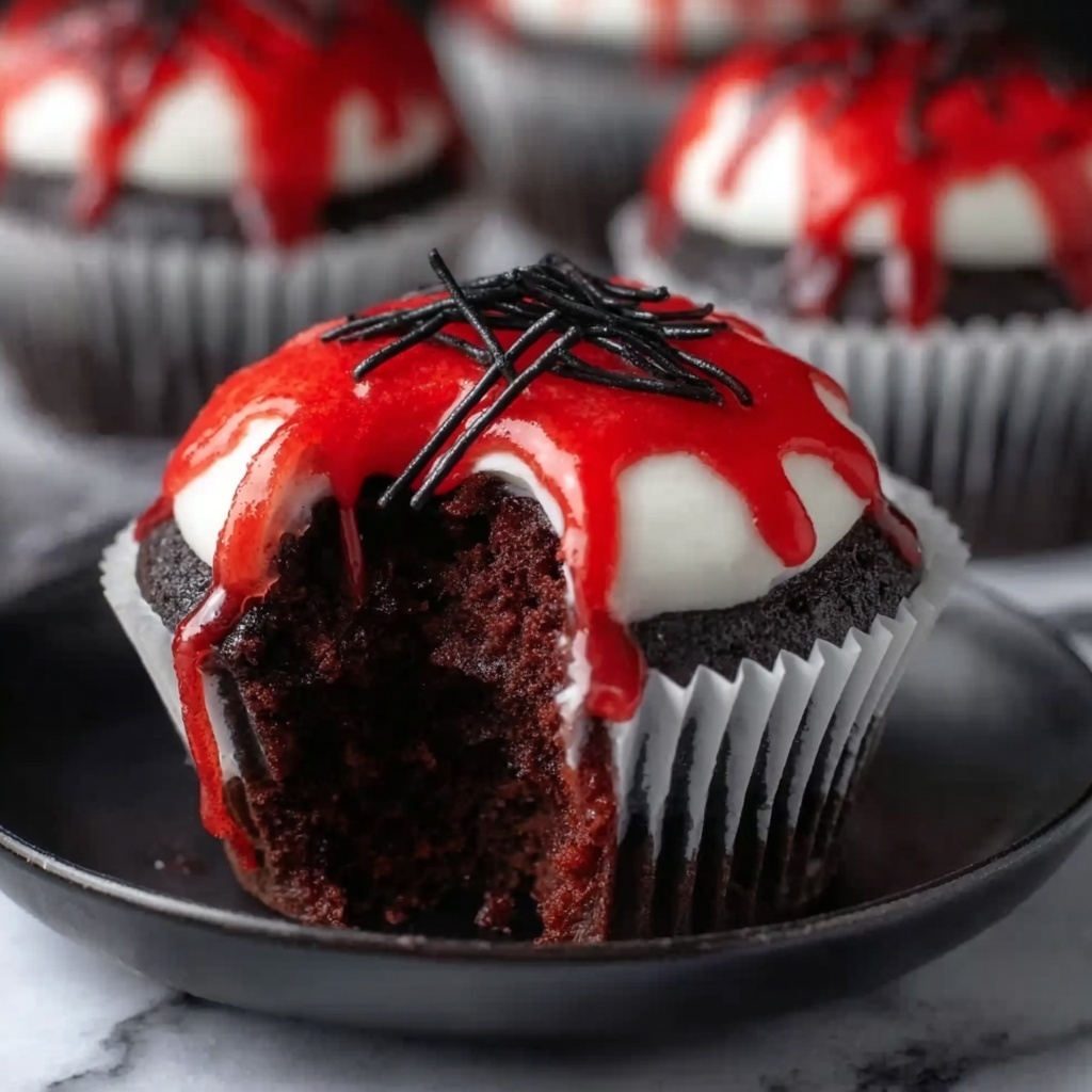 Vampire Bite Halloween Cupcakes Recipe - Recipe Image