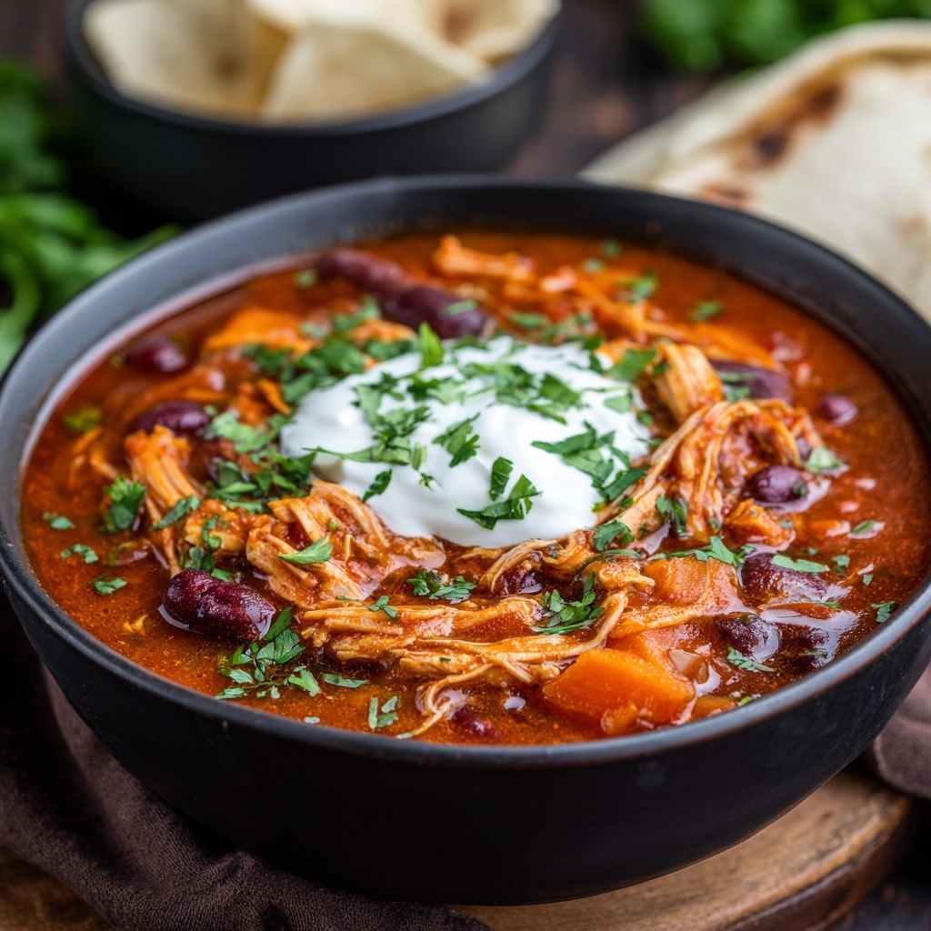 Slow Cooker Chicken and Sweet Potato Chili Recipe - Recipe Image