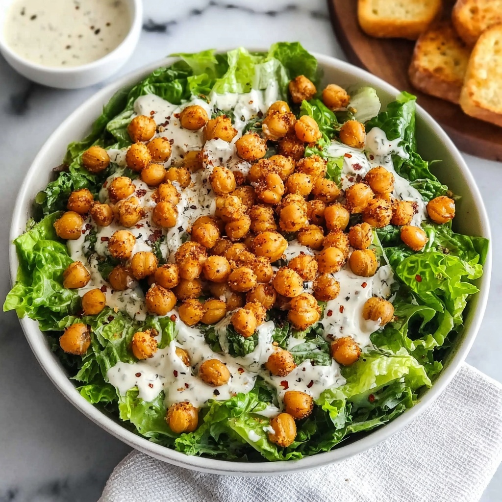 Vegan Caesar Salad with Roasted Chickpeas Recipe - Recipe Image