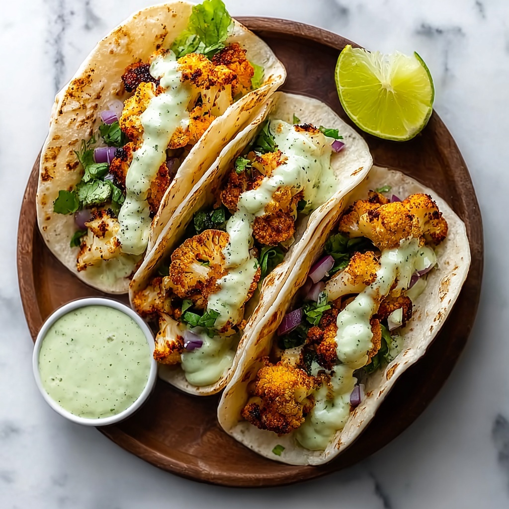 Cauliflower Tacos with Cilantro Lime Crema Recipe - Recipe Image