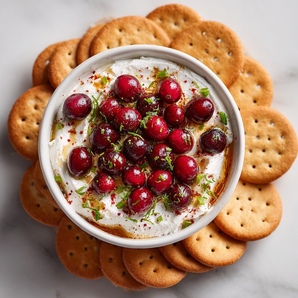 Sweet & Tangy Cranberry Whipped Feta Dip with Crackers Recipe - Recipe Image