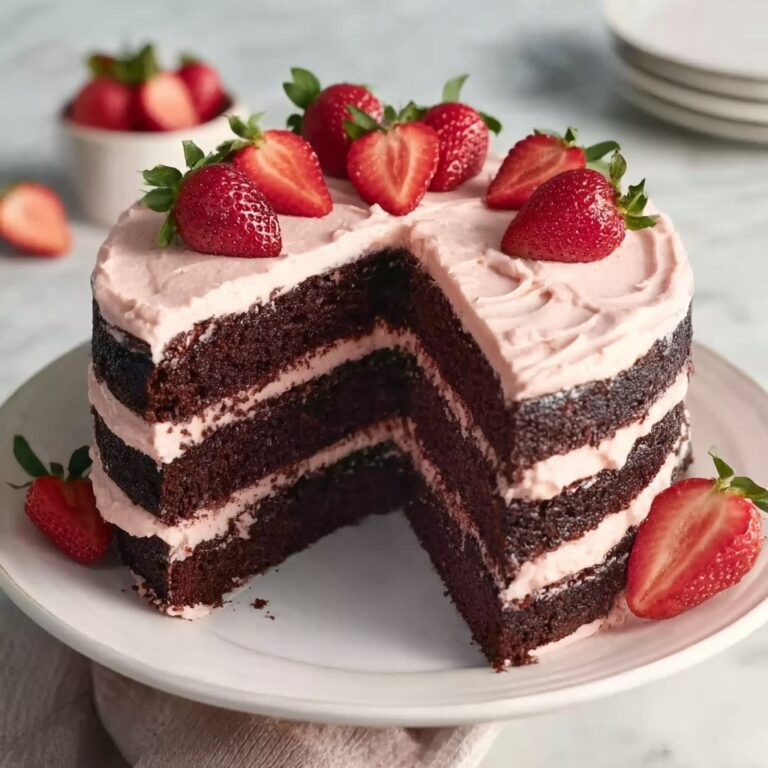 Chocolate Strawberry Layer Cake Recipe