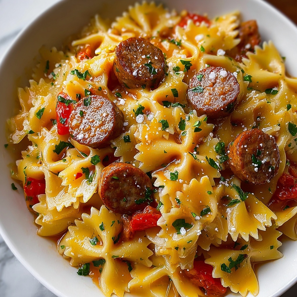 Italian Sausage Bow Tie Pasta Recipe - Recipe Image