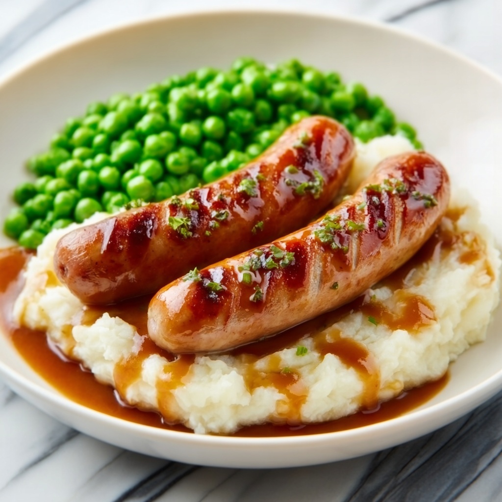 Classic Bangers and Mash with Onion Gravy Recipe - Recipe Image