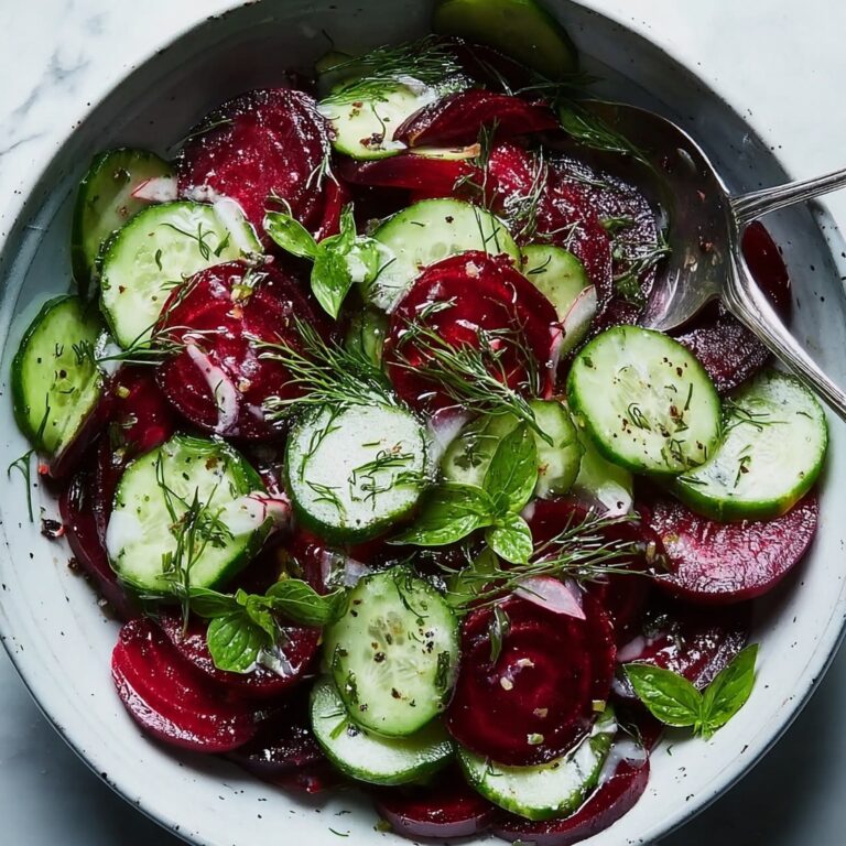 Crisp Cucumber and Beetroot Salad with Herb Dressing Recipe