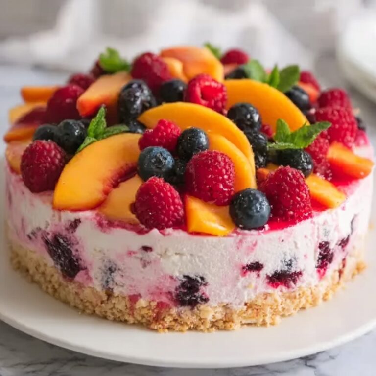 Summer Berry and Peach Cheesecake Recipe