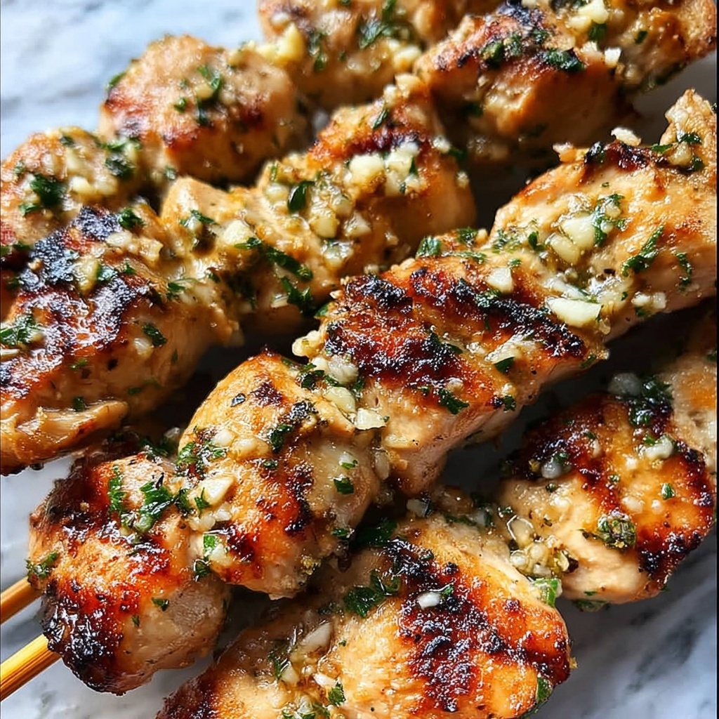 Chicken Skewers with Parmesan and Garlic Recipe - Recipe Image