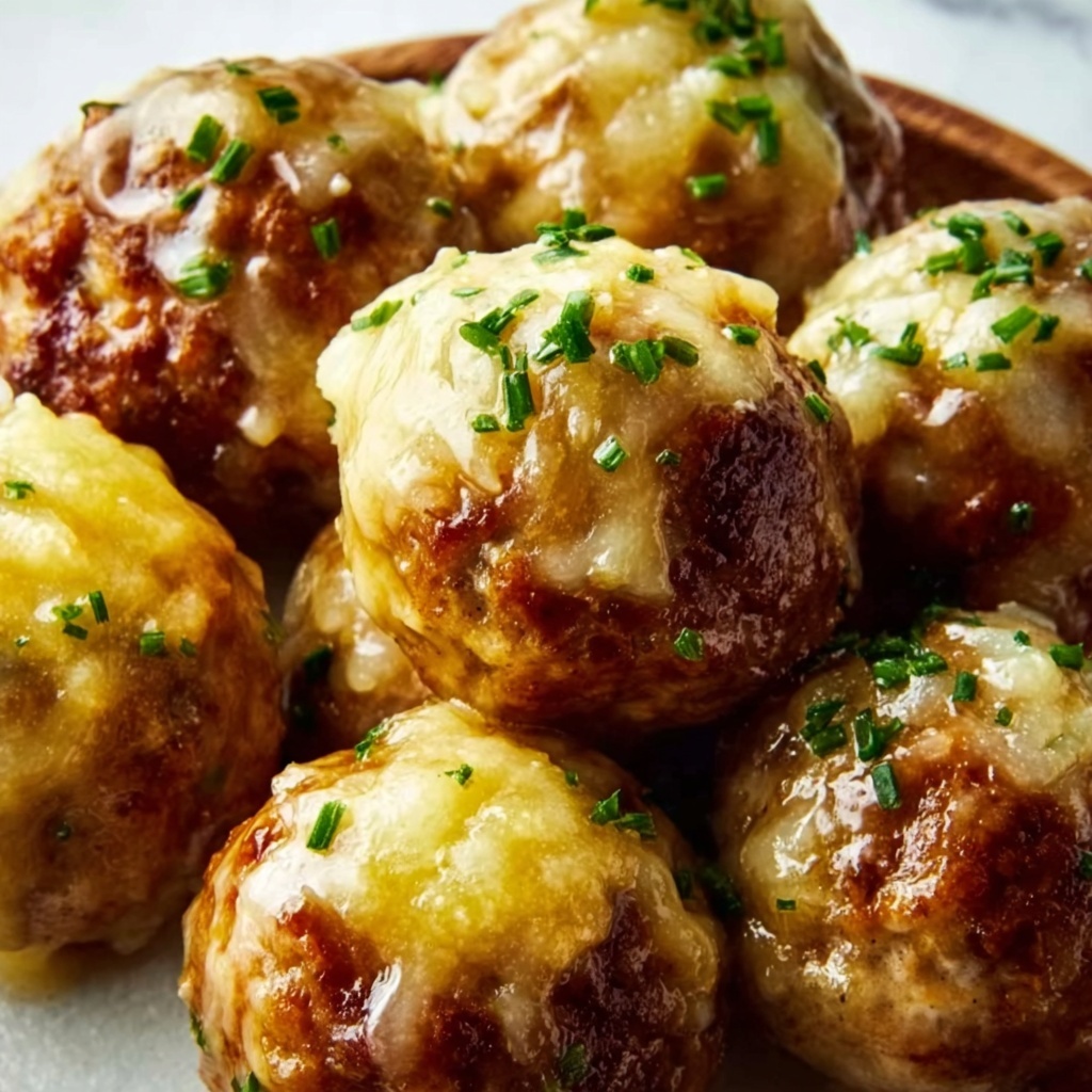 Crock Pot French Onion Meatballs Recipe - Recipe Image