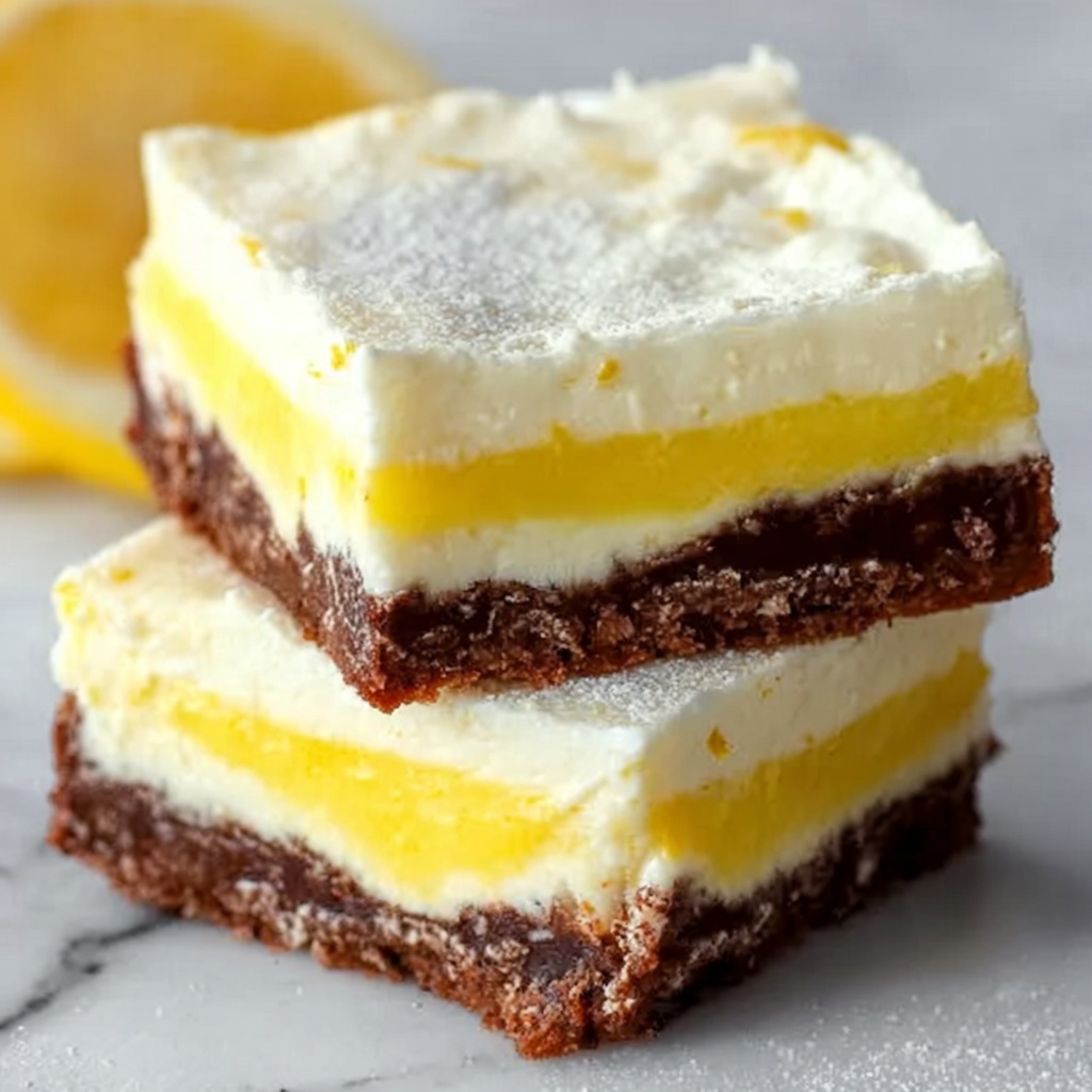 Lemon Cream Cheese Brownies Recipe - Recipe Image