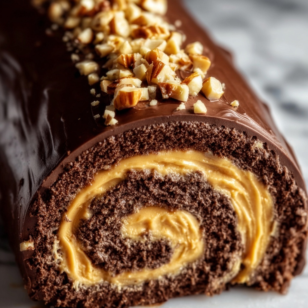 Chocolate Peanut Butter Cake Roulade Recipe - Recipe Image