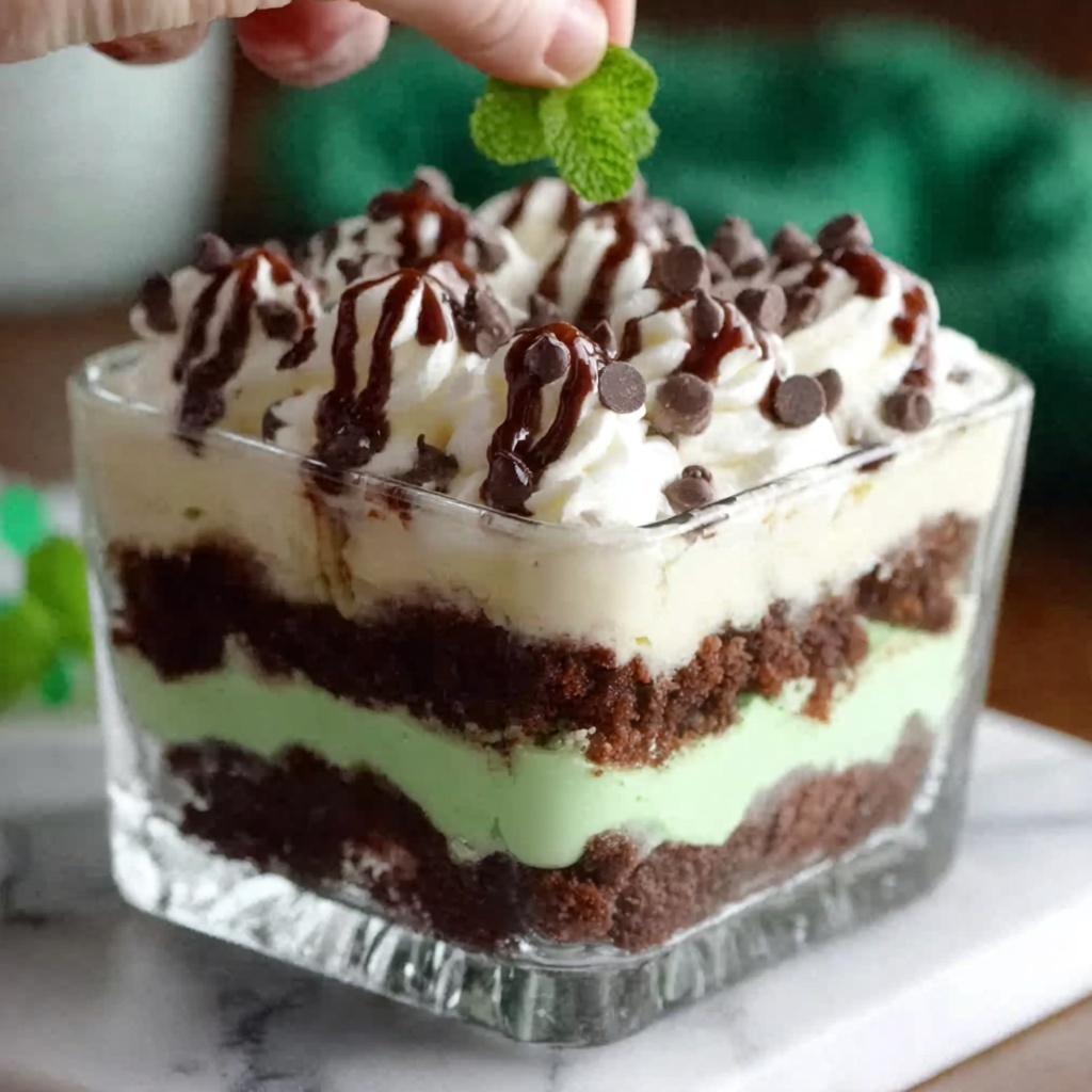 St. Patrick's Day Brownie Trifle Recipe - Recipe Image