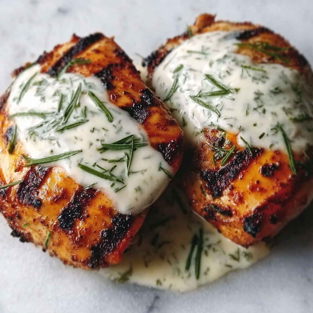 Grilled Chicken Breast with Creamy Dill Sauce Recipe - Recipe Image