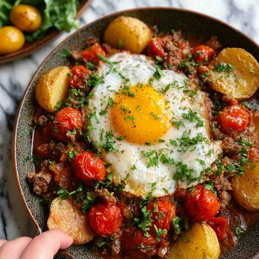 Roasted Potato & Sausage Hash with Spicy Tomato Butter Recipe - Recipe Image