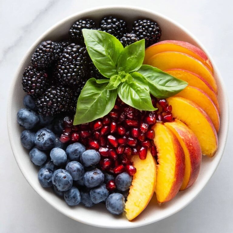 Honey Lime Basil Peach Fruit Salad Recipe