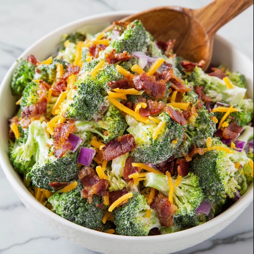 Creamy Broccoli Salad with Cranberries, Bacon, and Cheddar Recipe - Recipe Image