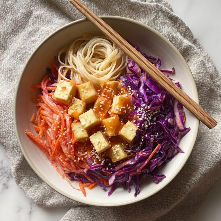 Miso Peanut Rainbow Noodle Salad Recipe