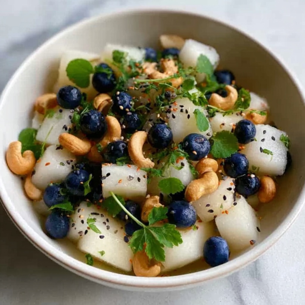 Spicy Blueberry Jicama Salad with Cashews Recipe - Recipe Image