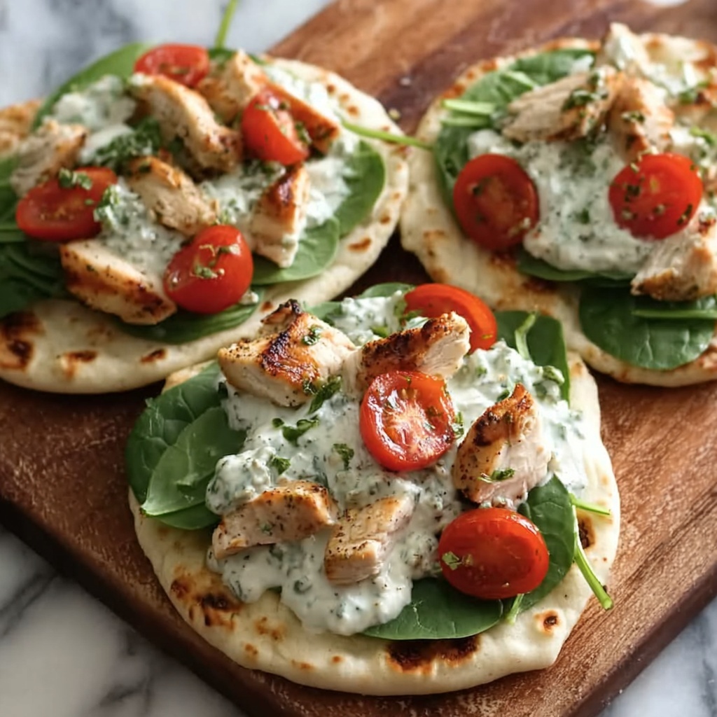 Tzatziki Chicken & Veggie Naan Pizza Recipe - Recipe Image