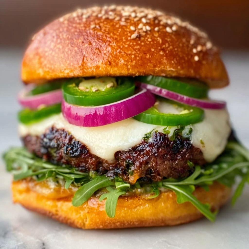 Spicy Jalapeño Pepper Jack Burger Recipe - Recipe Image