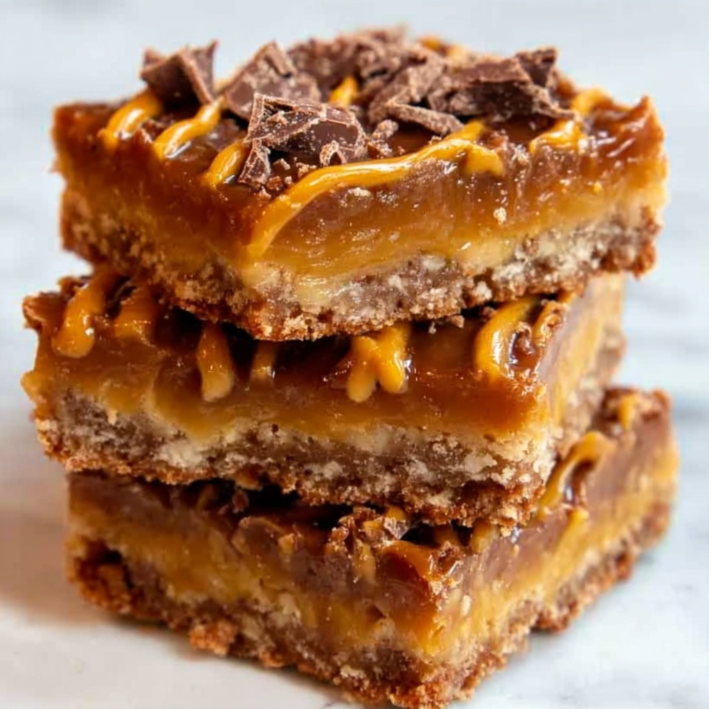 Chocolate Caramel Oatmeal Cookie Bars Recipe - Recipe Image