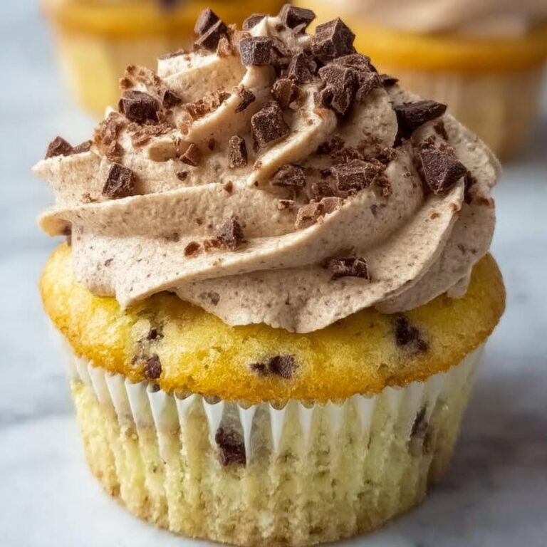 Chocolate Chip Cupcakes with Creamy Cocoa Frosting Recipe