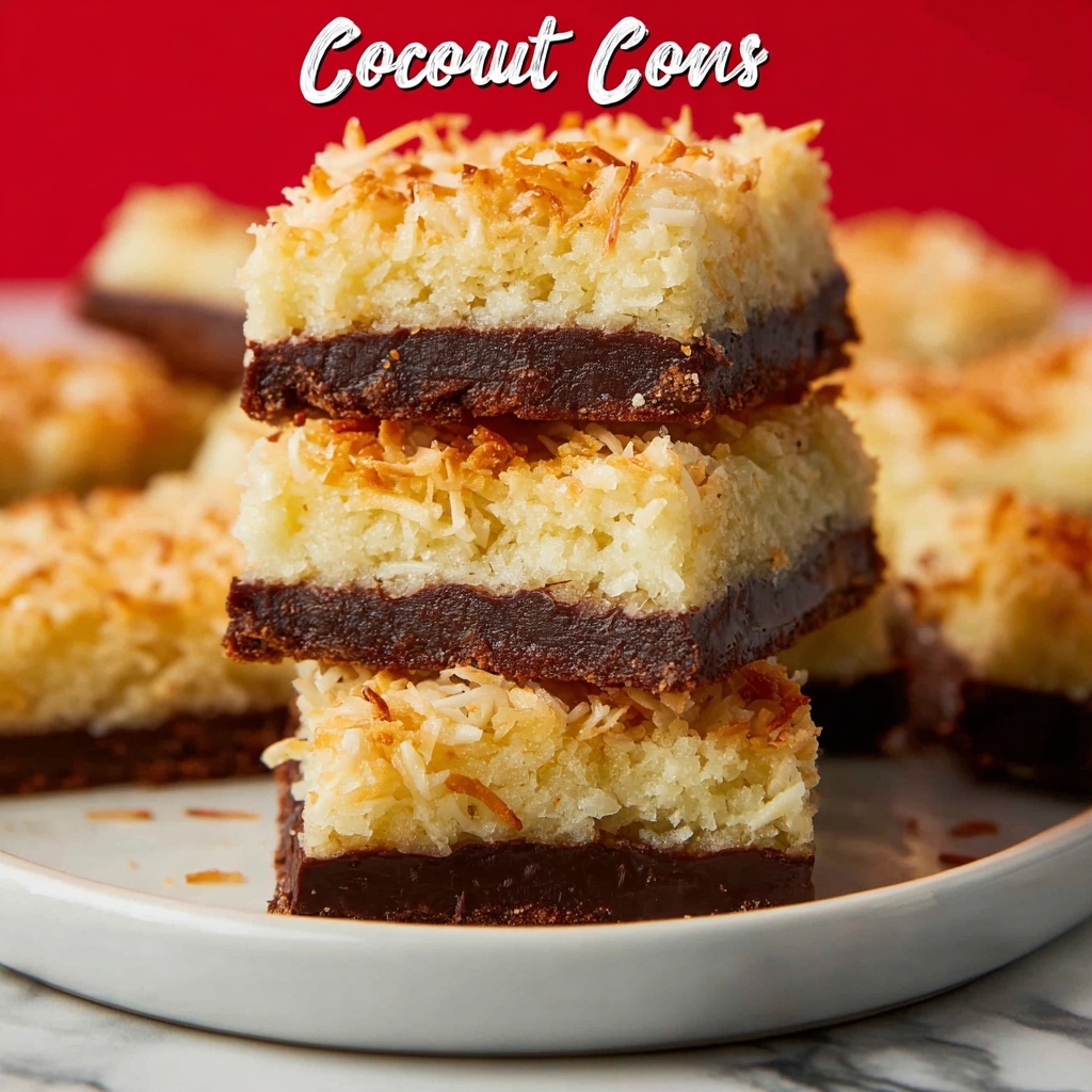Delicious Coconut Bars with Chocolate Brownie Layer Recipe - Recipe Image