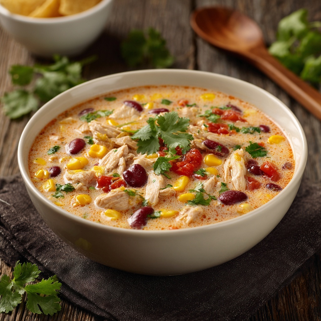 Slow Cooker Cream Cheese Chicken Chili Recipe - Recipe Image