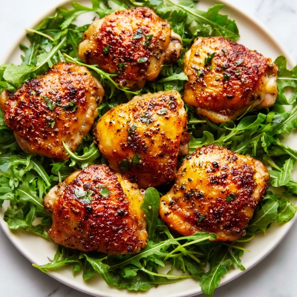 Oven Baked Chicken Thighs with Honey Mustard Sauce Recipe - Recipe Image