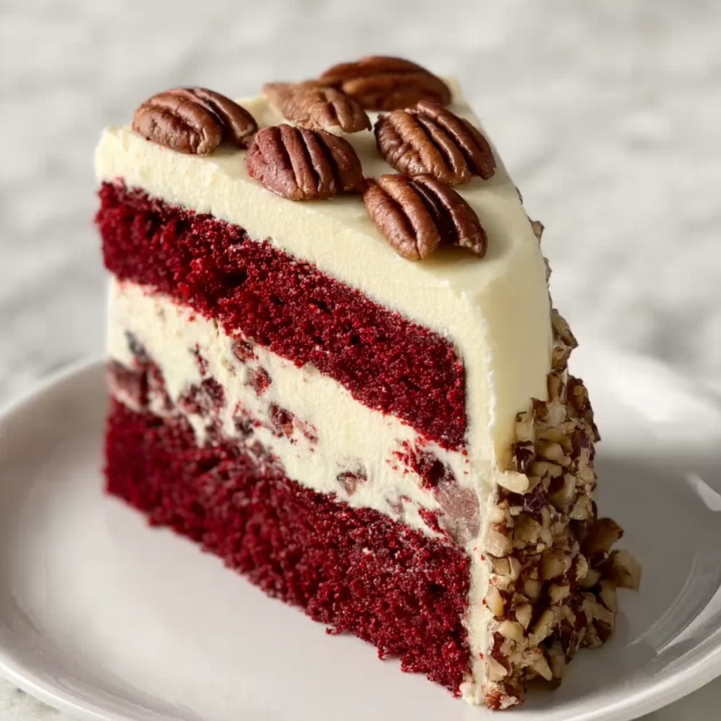 Pecan Red Velvet Cheesecake Recipe - Recipe Image
