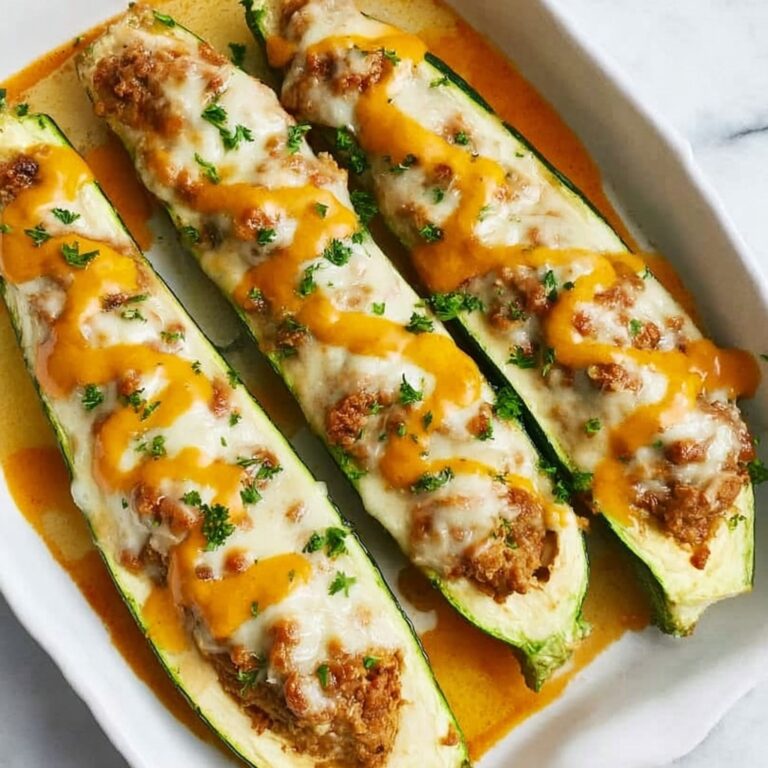Buffalo Chicken Zucchini Boats Recipe