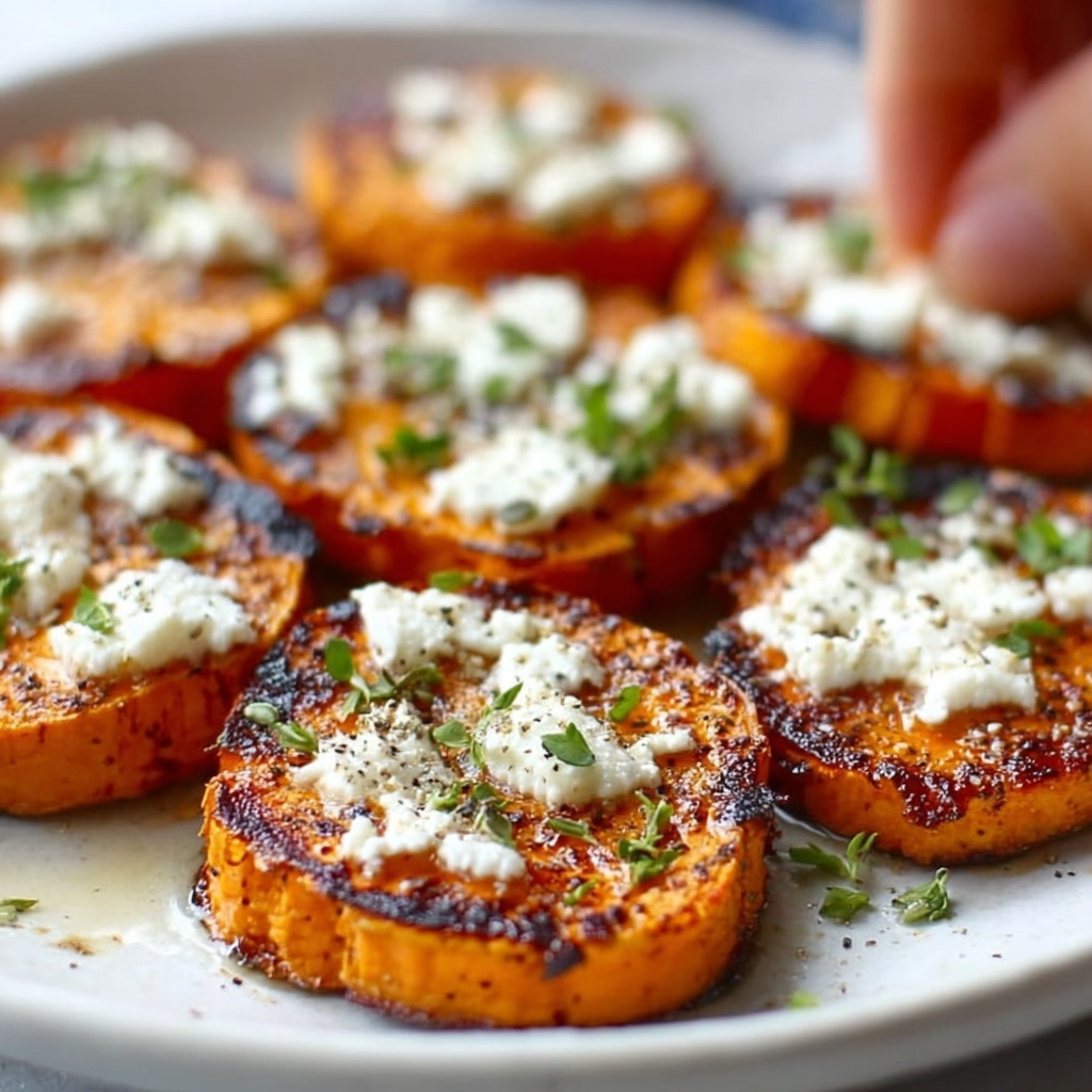 Honey Feta Roasted Sweet Potato Rounds Recipe - Recipe Image