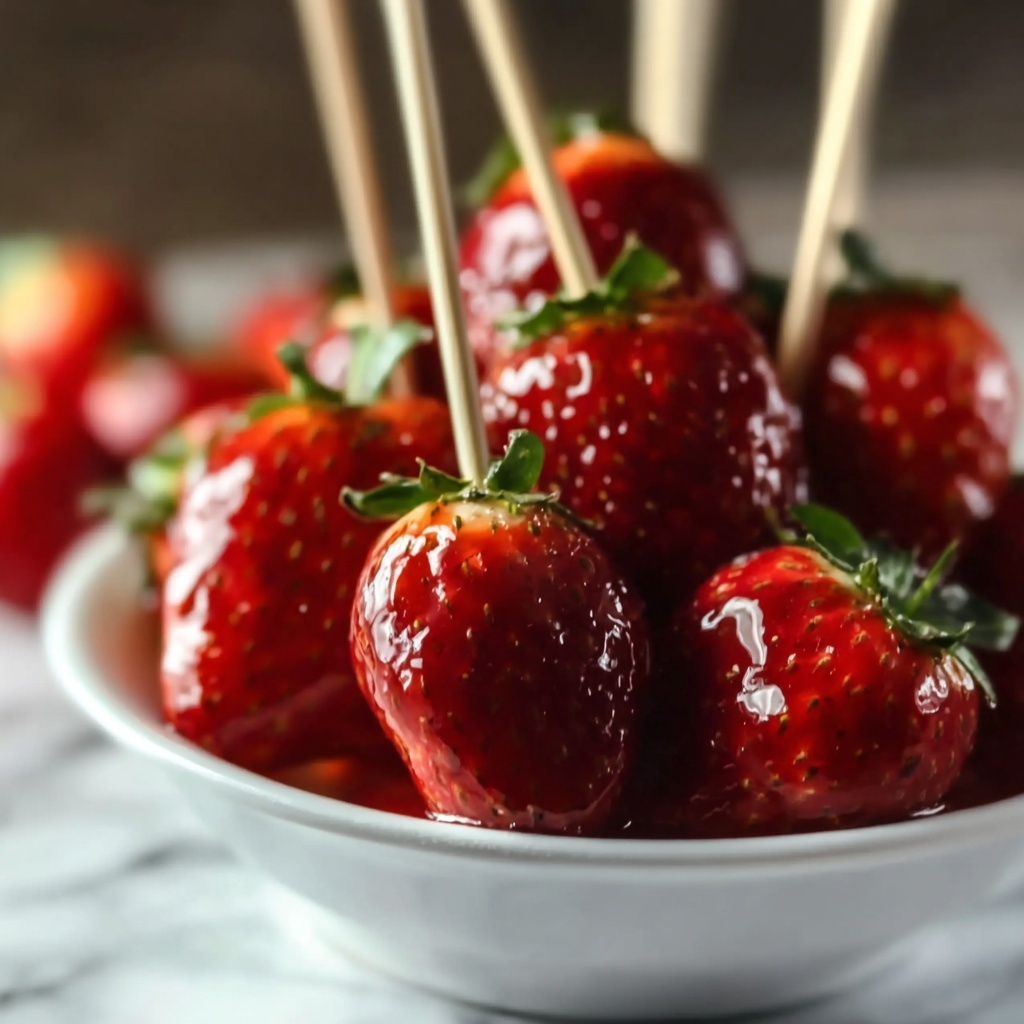 Candy Fruit Skewers: Crunchy, Sweet Strawberry Delight Recipe - Recipe Image