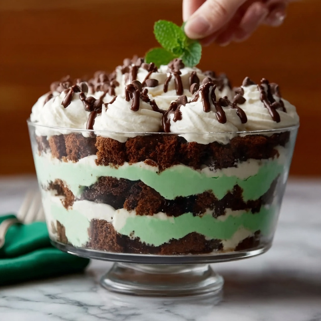 St. Patrick's Day Brownie Trifle Recipe - Recipe Image