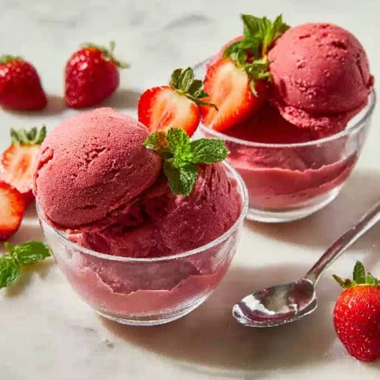 Homemade Strawberry Sorbet Recipe