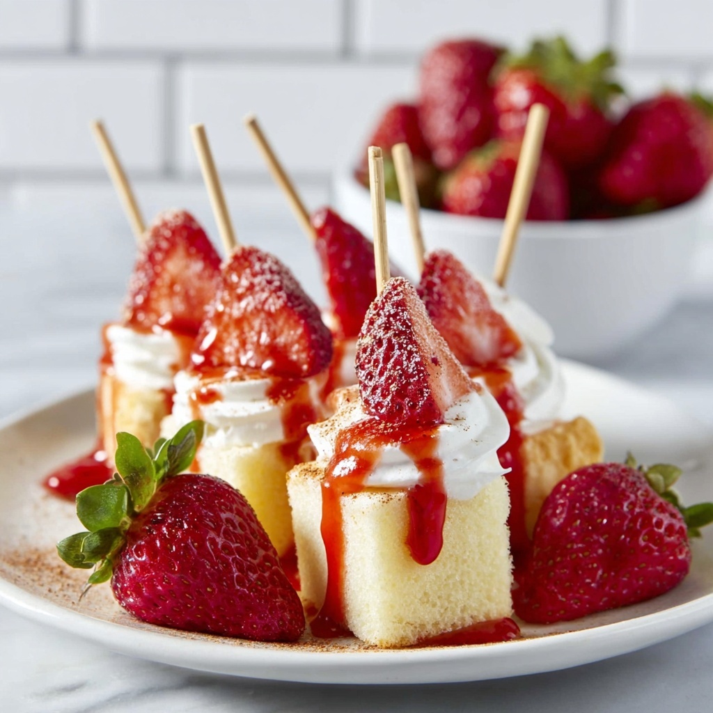 Strawberry Shortcake Kabobs with Whipped Cream Dip Recipe - Recipe Image
